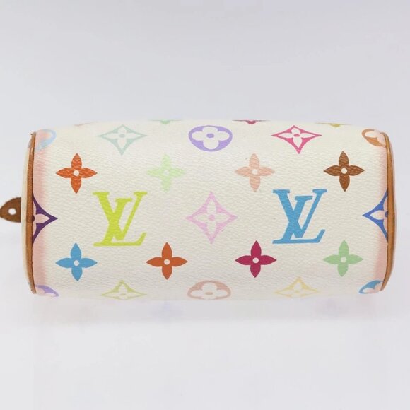 LOUIS VUITTON Monogram Multicolor Mini Speedy Hand Bag White M92645 Auth BA414AV - Picture 7 of 16